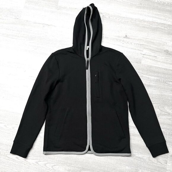 James Perse Men’s French Terry Zip Hoodie Size 1 Black Grey